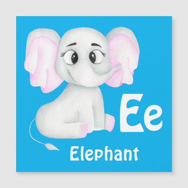 Elephant personalize ABC: Letter E - Add Your Name (Front)