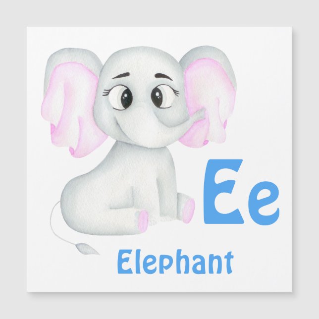 Elephant personalize ABC: Letter E - Add Your Name (Front)