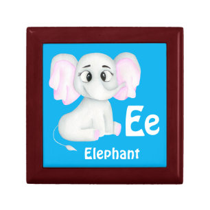 Elephant personalize ABC: Letter E - Add Your Name Gift Box