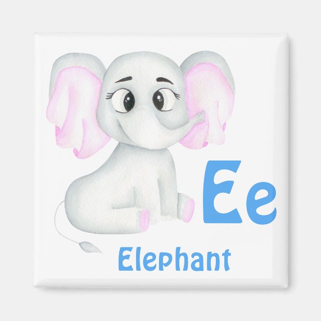 Elephant personalize ABC: Letter E - Add Your Name Magnet (Front)
