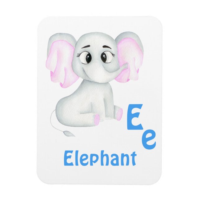 Elephant personalize ABC: Letter E - Add Your Name Magnet (Vertical)