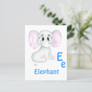 Elephant personalize ABC: Letter E - Add Your Name Postcard