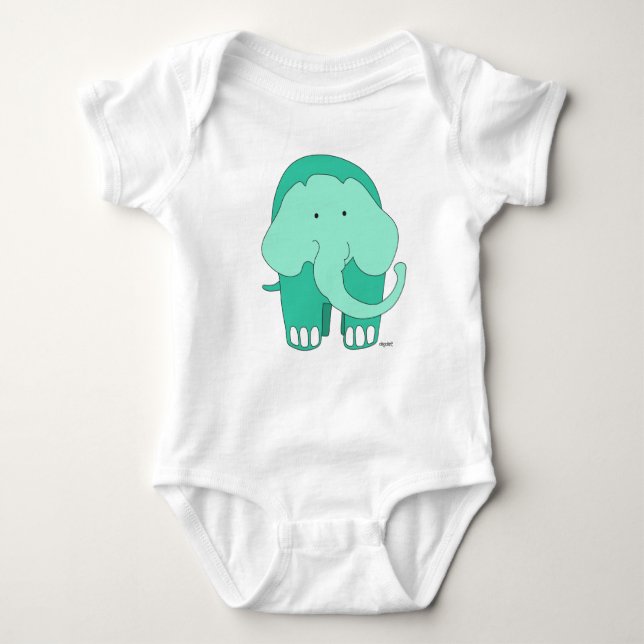 Elephant Personalized  Baby Bodysuit (Front)