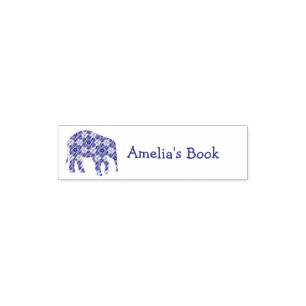  Elephant Personalized Bookplate  Self-inking Stamp