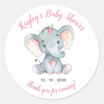 Elephant Personalized Favor Stickers by CallaChic at Zazzle