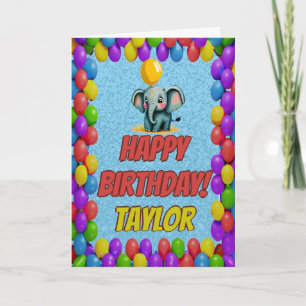 Elephant Personalized Fun Greeting Birthday Card