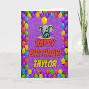 Elephant Personalized Fun Greeting Birthday Card