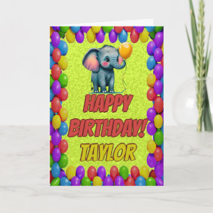 Elephant Personalized Fun Greeting Birthday Card