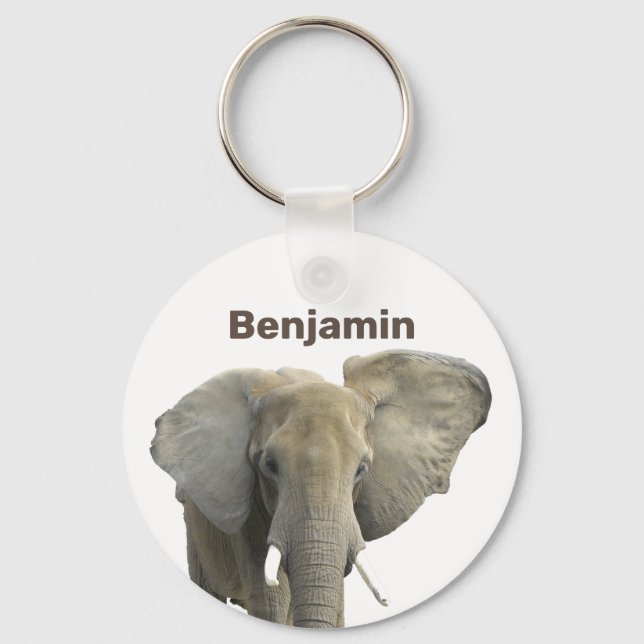 Elephant Personalized Name Keychain (Front)