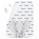 Elephant Personalized Navy Blue Name Boy Baby Blanket Elephant Personalized Navy Blue Name Boy Baby Blanket