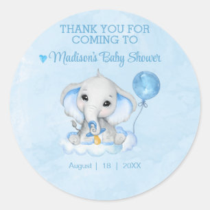 Elephant Personalized Thank You Baby Shower Classic Round Sticker