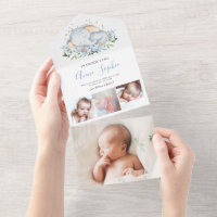 Elephant Photo Birth Announcement Card