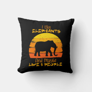 Elephant Pillow, Cute Elephant Pillow, Vintage Throw Pillow