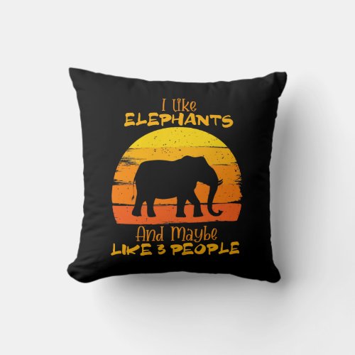 Elephant Pillow Cute Elephant Pillow Vintage Throw Pillow