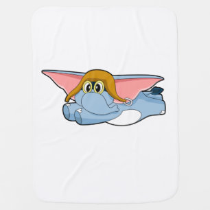 Elephant Pilot Pilot hat Baby Blanket