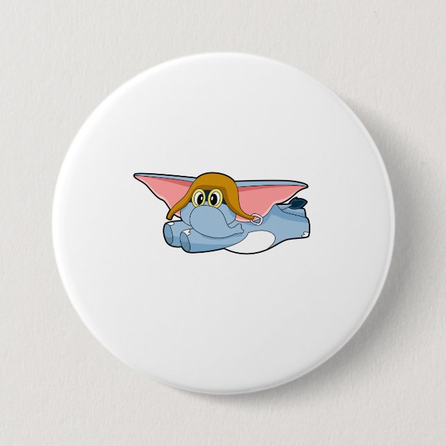 Elephant Pilot Pilot hat Button (Front)