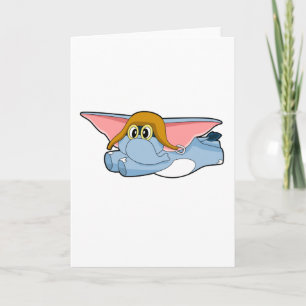 Elephant Pilot Pilot hat Card