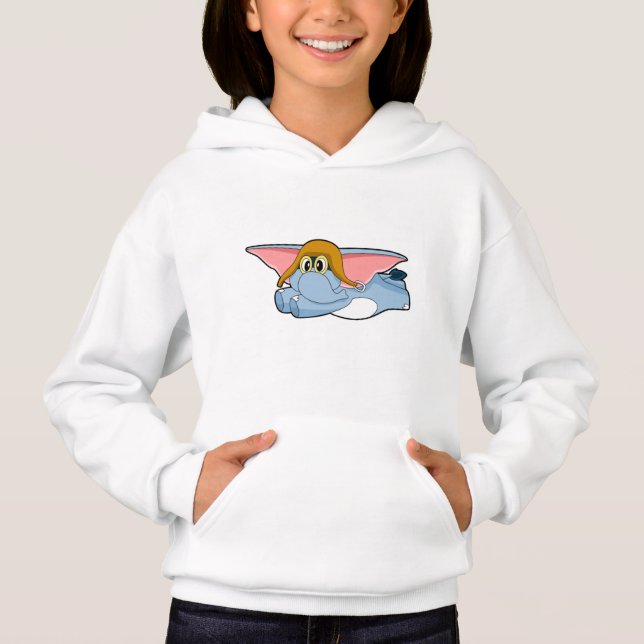 Elephant Pilot Pilot hat Hoodie (Front)