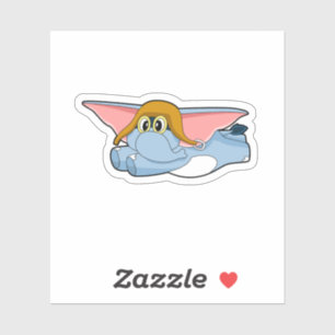 Elephant Pilot Pilot hat Sticker