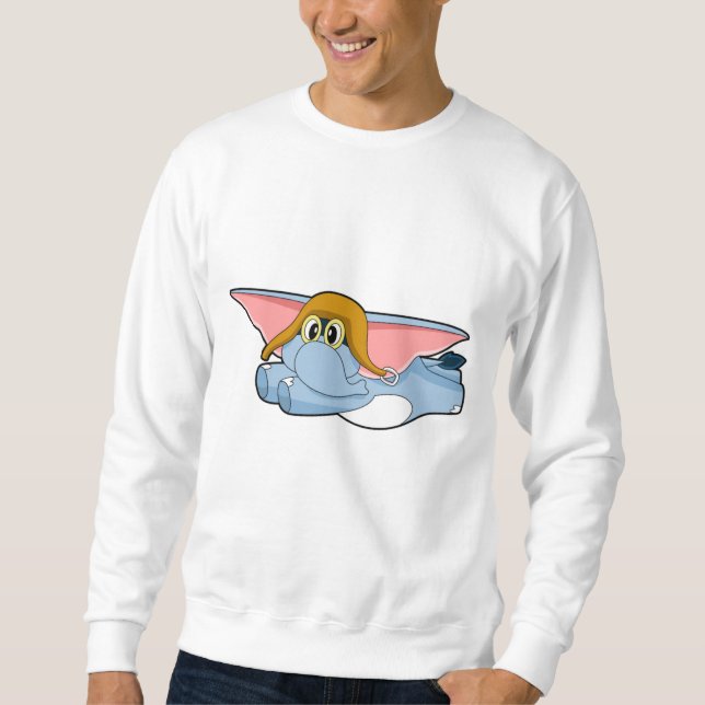Elephant Pilot Pilot hat Sweatshirt (Front)