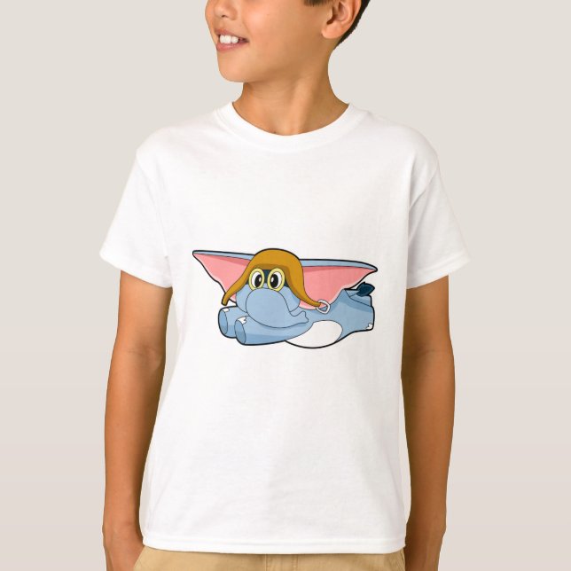 Elephant Pilot Pilot hat T-Shirt (Front)