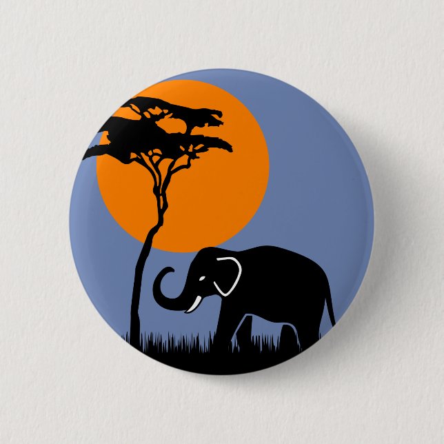 Elephant Pinback Button (Front)