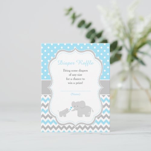 Elephant Pink and Gray Baby Shower Enclosure Card