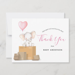 Elephant Pink Baby Shower by Mail Thank You