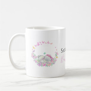 elephant pink butterflies Coffee Mug