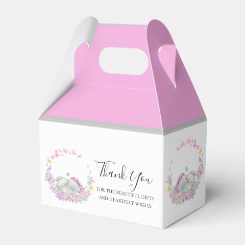 Elephant Pink Butterfly  Favor Box
