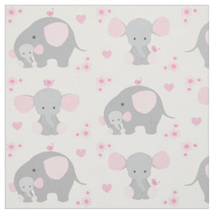 Safari Animals Fabric Zazzle Elephant Pink Gray Safari Animal Nursery Baby Fabric