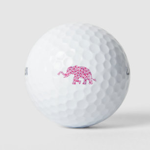 Elephant-Pink-Hearts (1) Golf Balls
