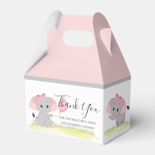 Elephant Pink hearts Girl Balloon Favor Box