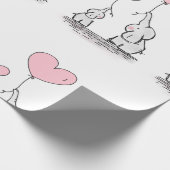 Elephant Pink Mother and Child  Baby Shower Wrappi Wrapping Paper (Corner)