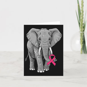 Elephant Pink Ribbon Breast Cancer Awareness Suppo Card