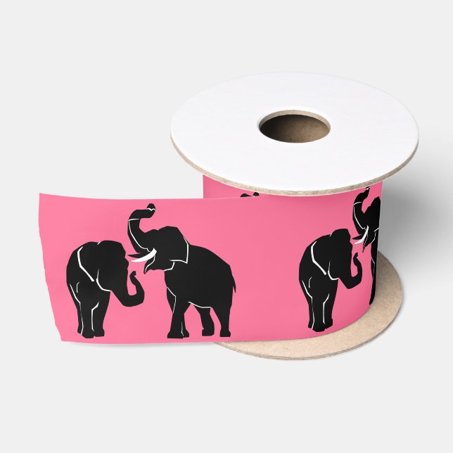Elephant Pink Ribbon - Customizable (Spool)
