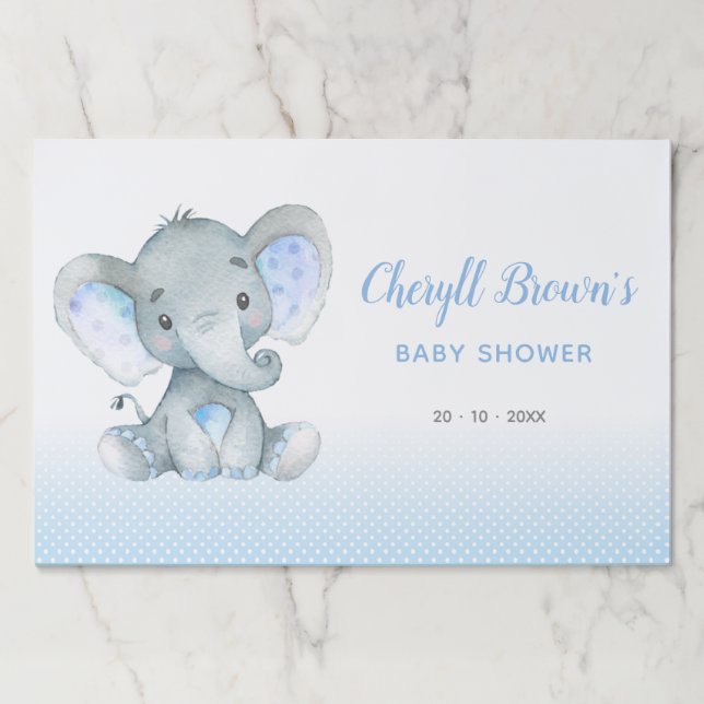 Elephant Placemats - Boy Baby Shower Placemat (Front)