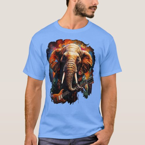 Elephant Playing Guitar T_Shirt