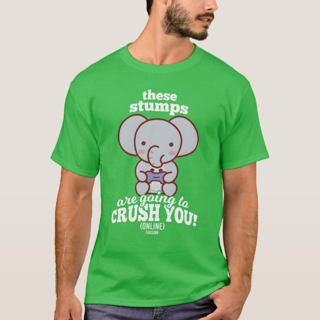 Elephant plays video games vintage T-Shirt (Front)