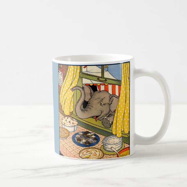 elephant poking his head through the window coffee mug (Right)