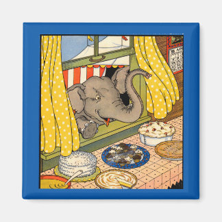 elephant poking his head through the window magnet