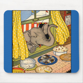 elephant poking his head through the window mouse pad