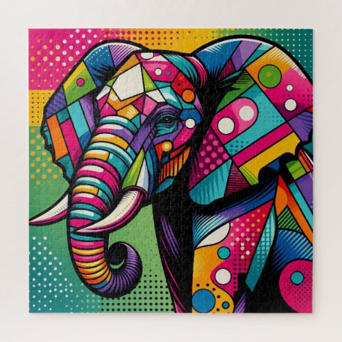 Elephant Pop Art 600 Piece Puzzle