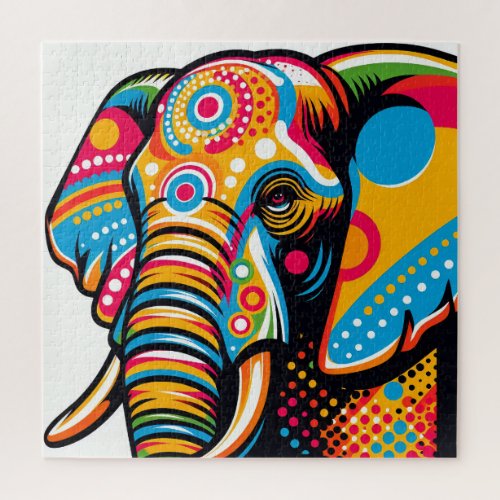 Elephant Pop Art 600 Piece Puzzle