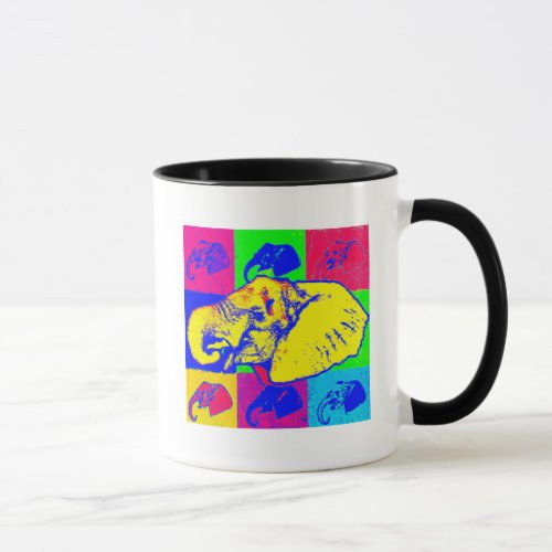 Elephant Pop Art AI Generated Mug