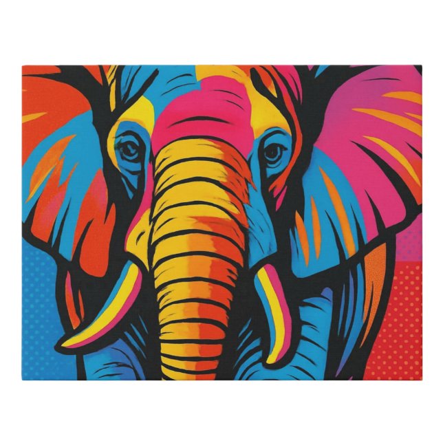 elephant pop arts faux canvas print (Front)