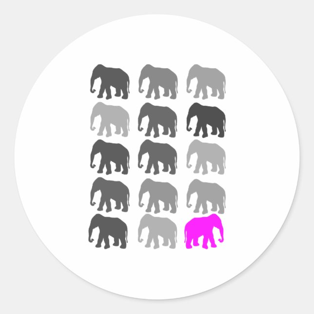 Elephant PopArt Gifts Classic Round Sticker (Front)