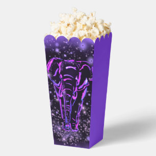 Elephant Popcorn Box In Purple Pink Starry Night