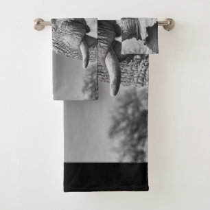 Elephant portrait bath towel set