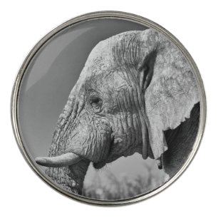 Elephant portrait golf ball marker